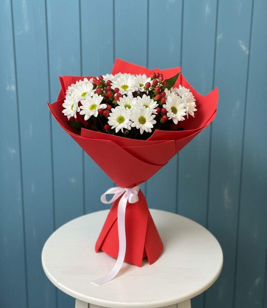 Букет цветов из: Хризантемы в Усолье