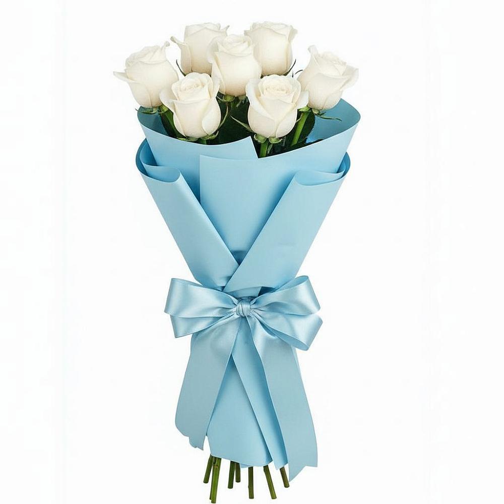 Букет 7 белых роз Проуд в Усолье