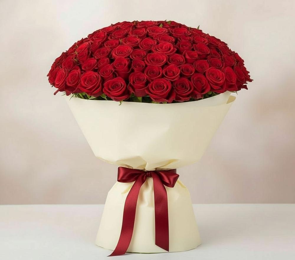 Букет 101 Красная роза Милано в Усолье