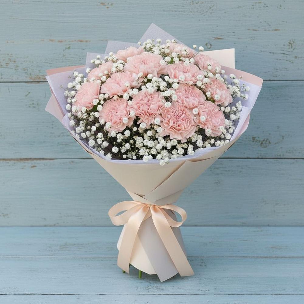 Букет цветов из: Гвоздики в Усолье