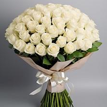 Букет 101 беля роза Белоснежка в Усолье