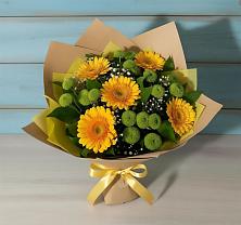Букет цветов из:  Герберы и Хризантемы в Усолье