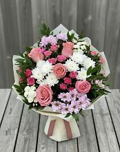 Букет цветов из:  Альстромерии, Гвоздики, Розы и Хризантемы в Усолье