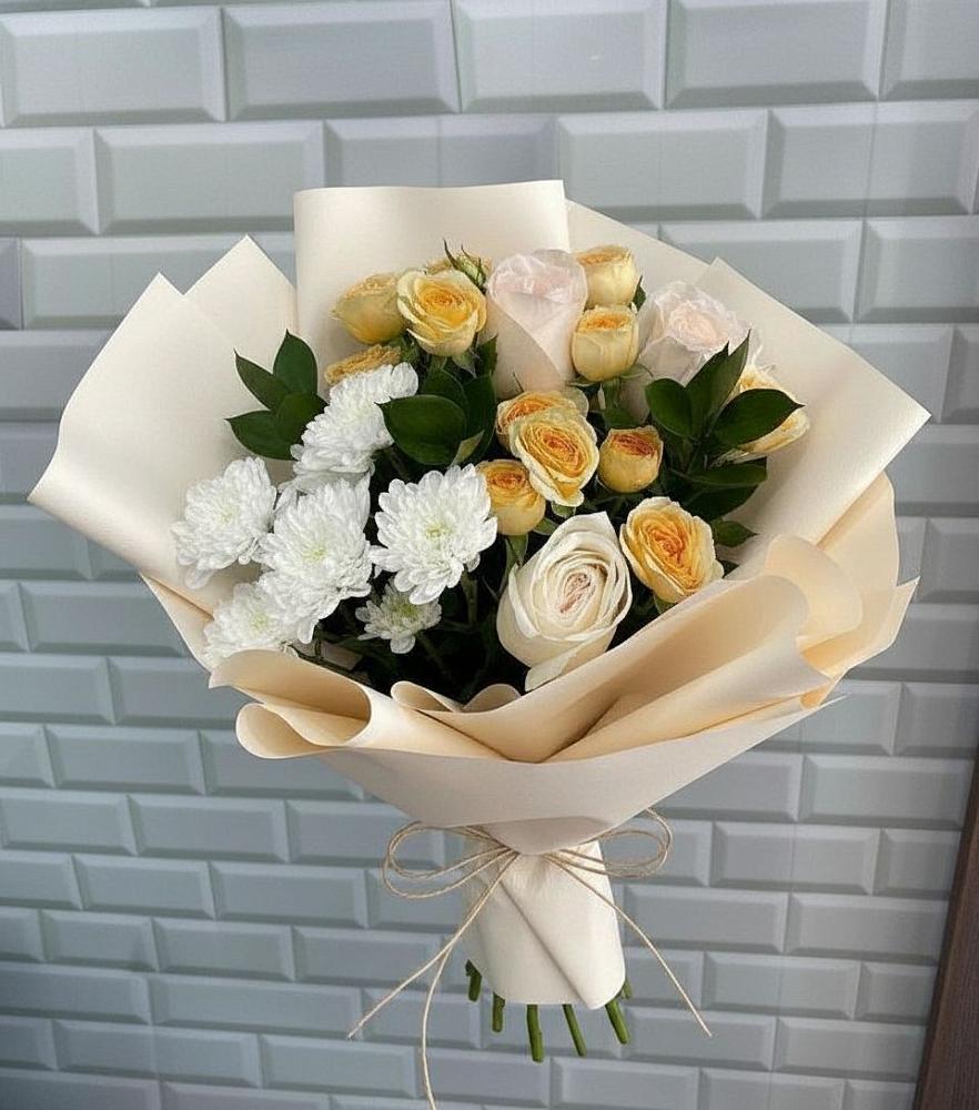 Букет цветов из: Розы и Хризантемы в Усолье