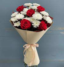 Букет цветов из:  Розы и Хризантемы в Усолье