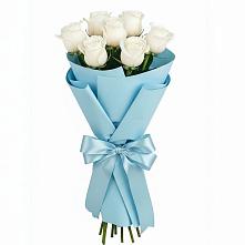 Букет 7 белых роз Проуд в Усолье