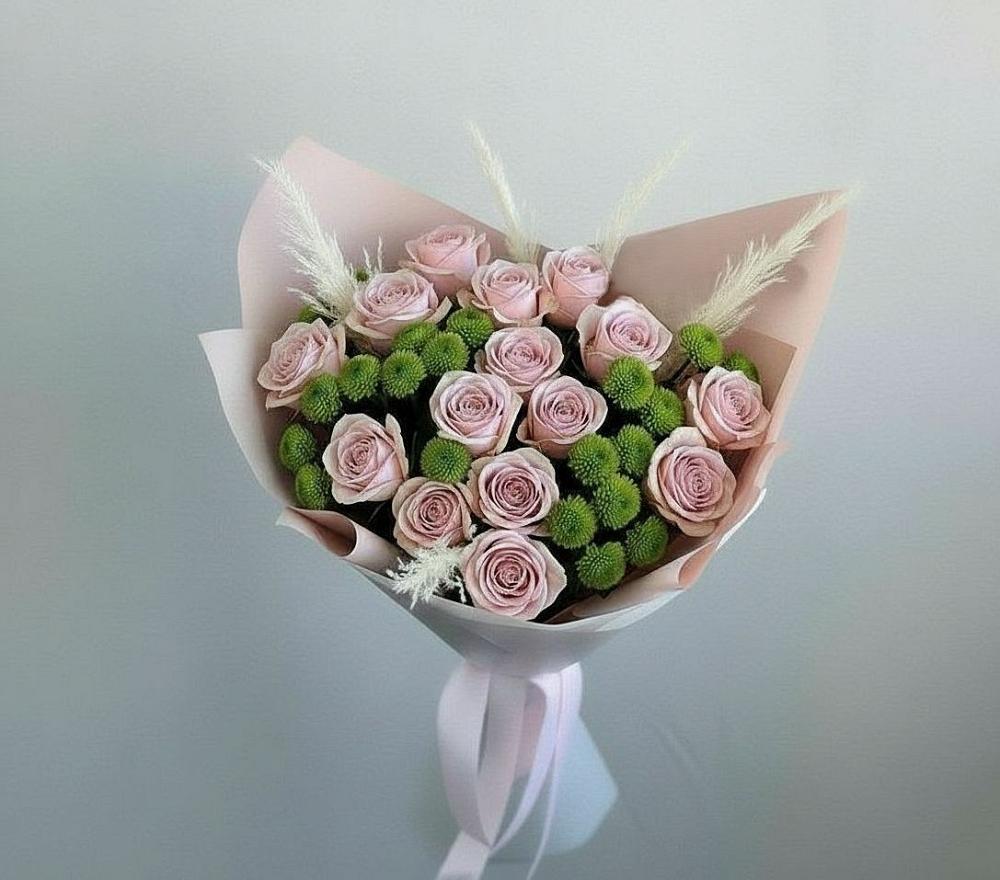 Букет цветов из: Розы и Хризантемы в Усолье