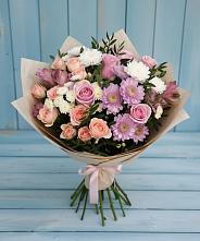 Букет цветов из:  Хризантемы, Розы и Альстромерии в Усолье