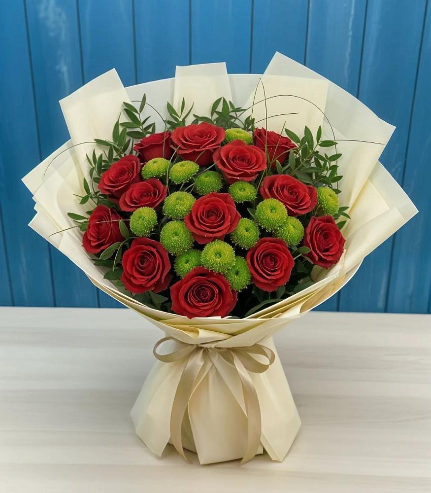 Букет цветов из: Розы и Хризантемы в Усолье