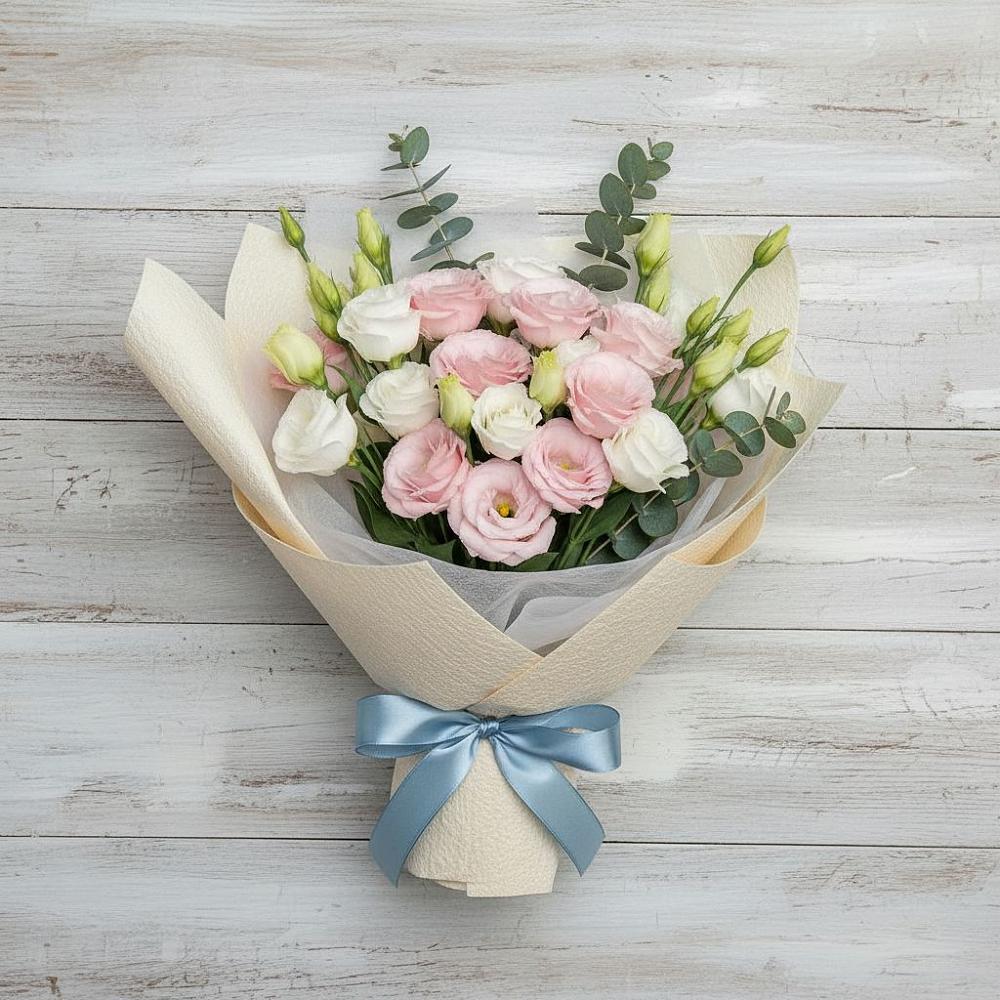 Букет цветов из: Лизиантусы в Усолье